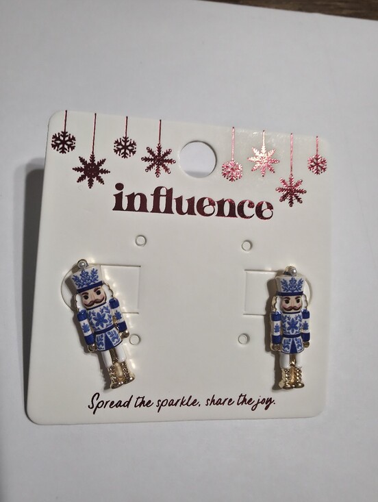 Jewelry - Blue Nutcracker Holiday Stud Earrings